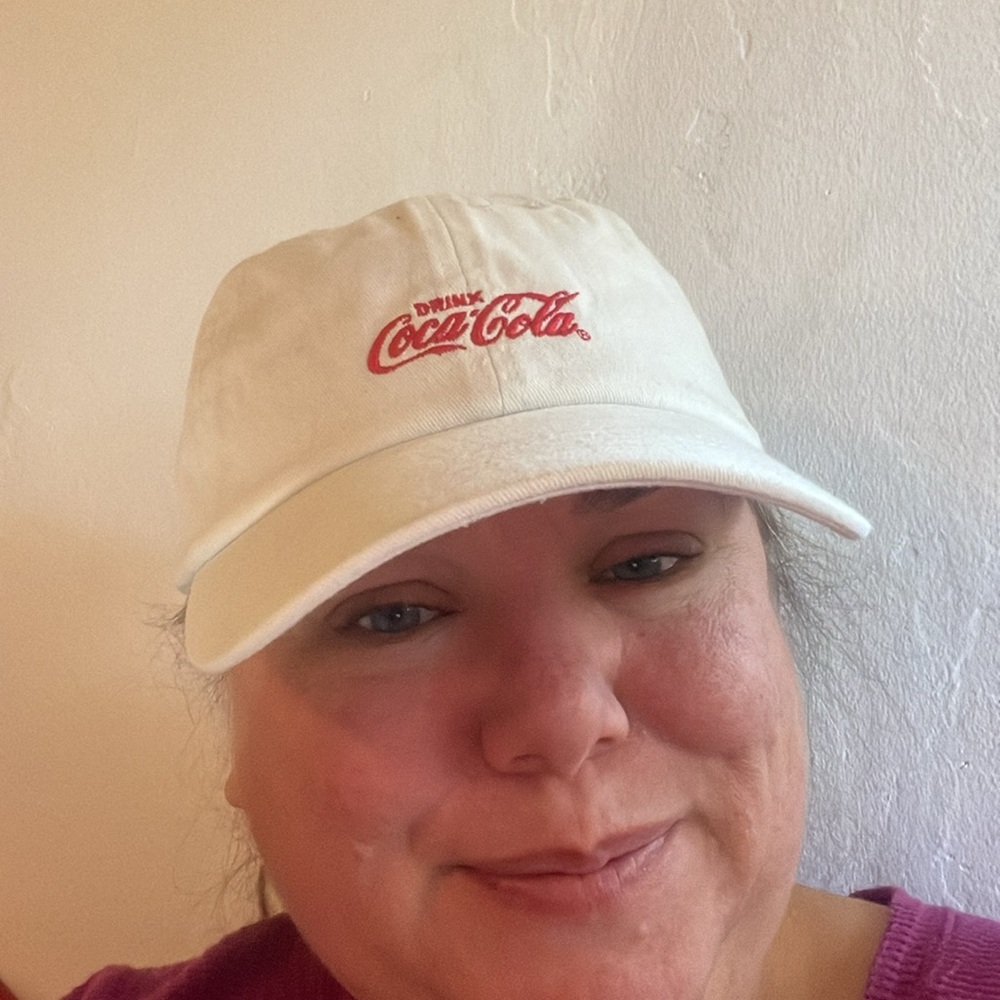 Coca cola white canvas hat adjustable back new